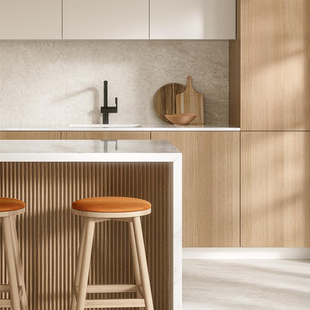 Stone-quartz white porcelain kitchen tiles